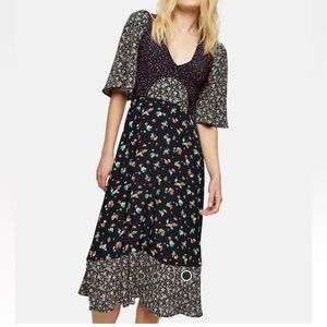Topshop Floral Mixed Print Dress (SZ 8)